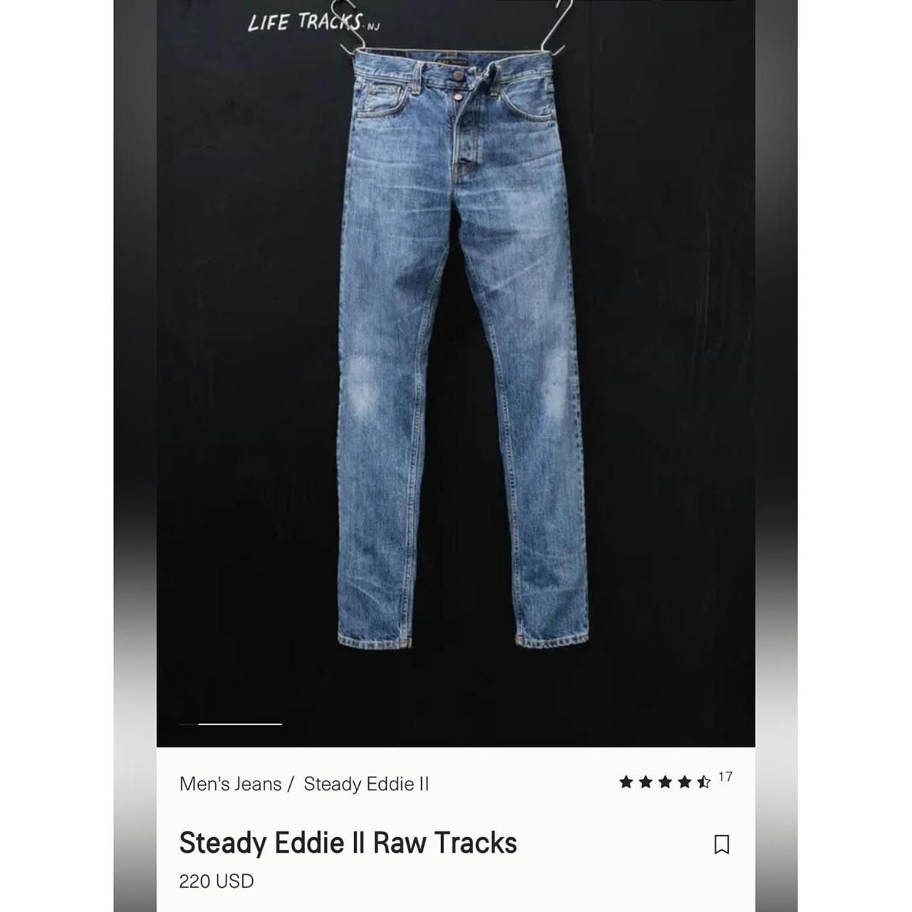 New Mens Nudie Jeans Steady Eddie Ii Raw Tracks Wash Size 31x30 — image 5 of 7